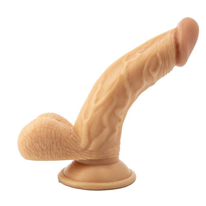 NASSTOYS - ALL AMERICAN WHOPPERS 6.5 IN. CURVED DONG WITH BALLS BEIGE