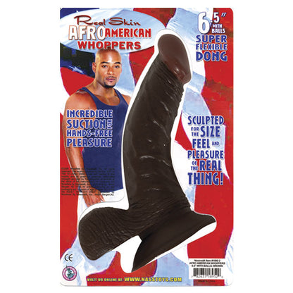 NASSTOYS - AFRO AMERICAN WHOPPERS 6.5IN. FLEXIBLE DONG WITH BALLS