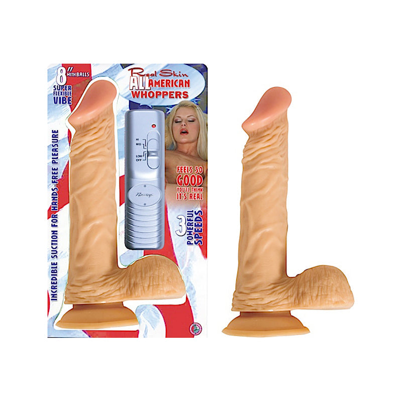 NASSTOYS - ALL AMERICAN WHOPPERS 8IN. VIBRATING DONG WITH BALLS