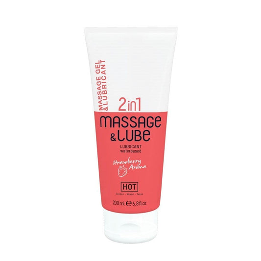 HOT - HOT MASSAGE & GLIDE GEL 2IN1 STRAWBERRY 200 ML