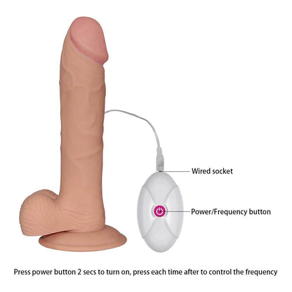 LOVETOY - 9" THE ULTRA SOFT DUDE - VIBRATING FLESH