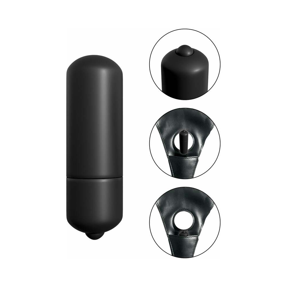 FETISH FANTASY SERIES 4-PIECE VIBRATING STRAP-ON FOR HIM SET BLACK/PURPLE