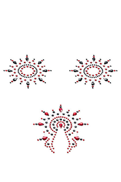 PETITS JOUJOUX - GLORIA - BLACK/RED - SET OF 3