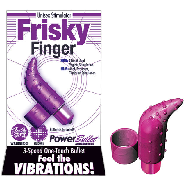 FRISKY FINGER MASSAGER W/POWER BULLET PURPLE