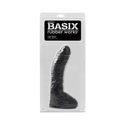 BASIX RUBBER WORKS FAT BOY 10 IN. DILDO WITH BALLS BLACK