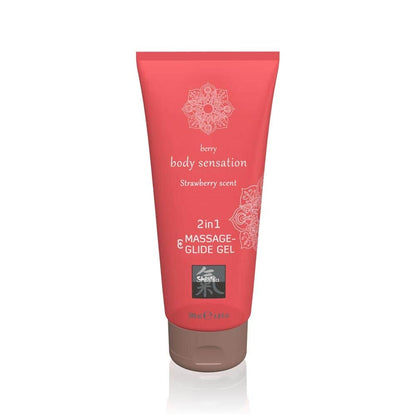 SHIATSU - MASSAGE- & GLIDE GEL 2 IN 1 - STRAWBERRY SCENT 200ML
