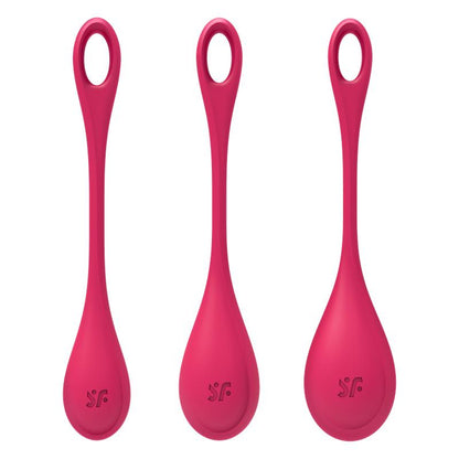 SATISFYER - 3 PELVIC FLOOR BALL PACK YONI POWER 1 RED