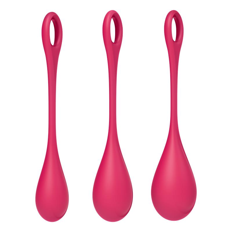 SATISFYER - 3 PELVIC FLOOR BALL PACK YONI POWER 1 RED