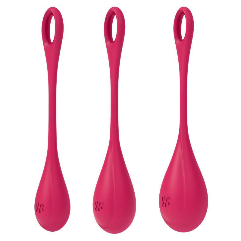 SATISFYER - 3 PELVIC FLOOR BALL PACK YONI POWER 1 RED