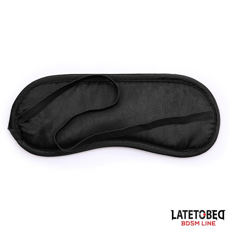 LATETOBED BDSM LINE - 3 PIECES SET MASK, HANDCUFFS AND FEATHERS BLACK