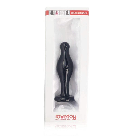 LOVETOY - 4.5" GLASS ROMANCE ANAL PLUG BLACK