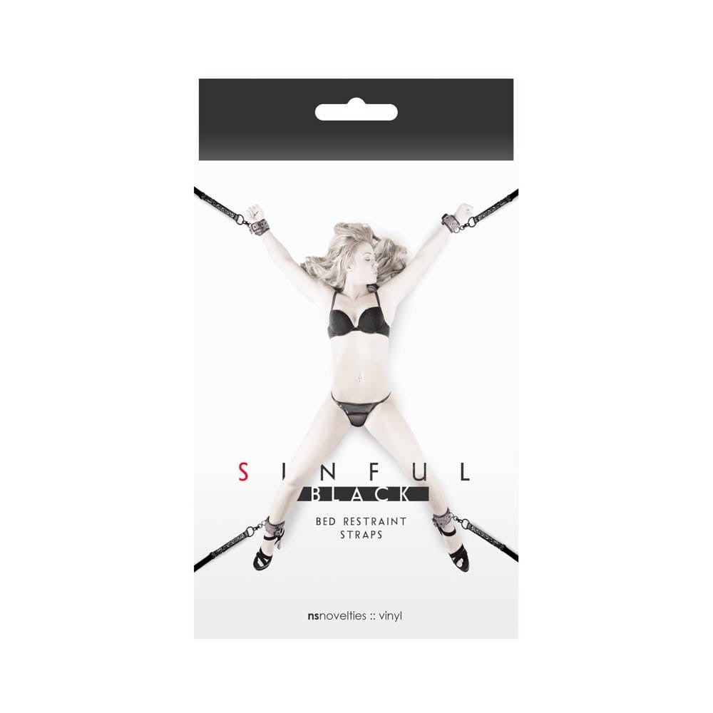 NS TOYS - SINFUL BLACK BED RESTRAINT STRAPS