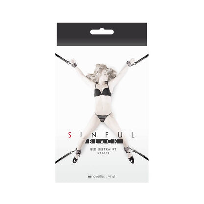 NS TOYS - SINFUL BLACK BED RESTRAINT STRAPS