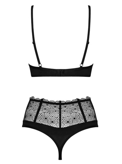 OBSESSIVE - SHARLOTTE 2-PCS SET BLACK  S/M