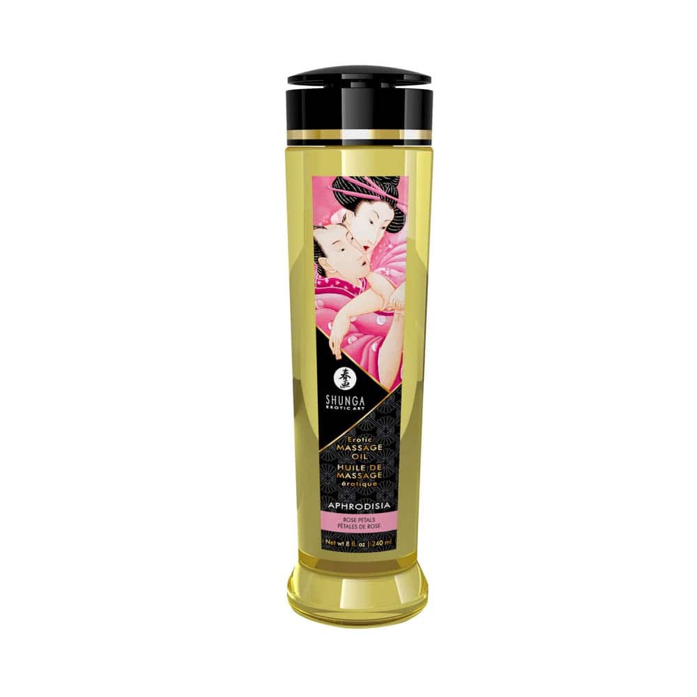 SHUNGA - EROTIC MASSAGE OIL 240 ML / 8 OZ ROSE