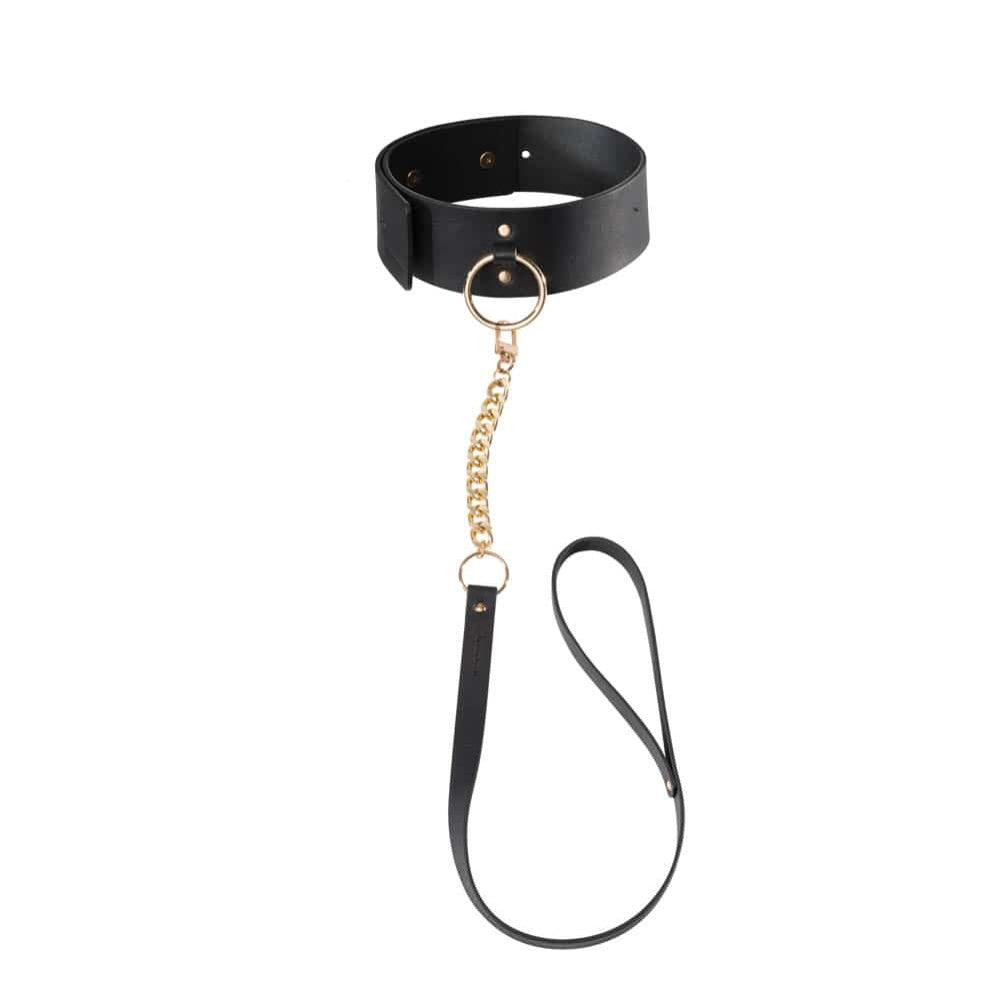 BIJOUX INDISCRETS - MAZE WIDE CHOKER WITH LEASH BLACK