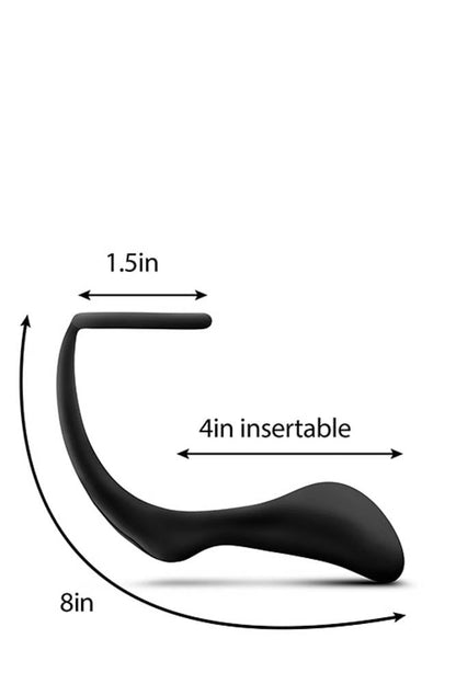 BLUSH - ANAL ADVENTURES COCK RING PLUG BLACK
