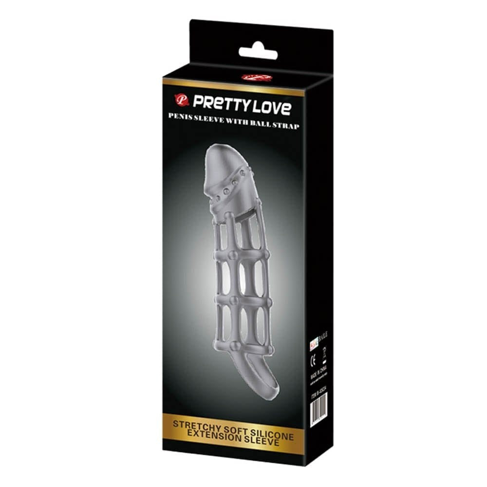 PRETTY LOVE - PRETTY LOVE PENIS SLEEVE WITH BALL STRAP WHITE