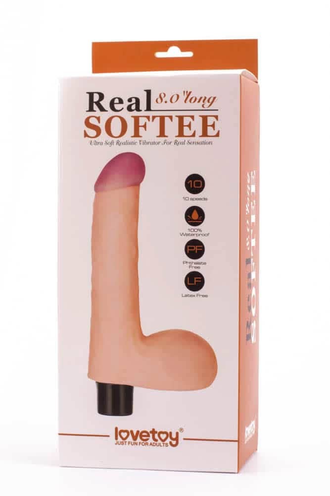 LOVETOY - 8" REAL SOFTEE VIBRATING DILDO 4
