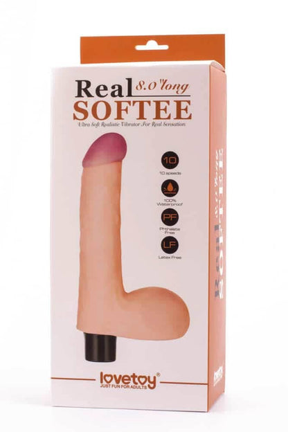 LOVETOY - 8" REAL SOFTEE VIBRATING DILDO 4