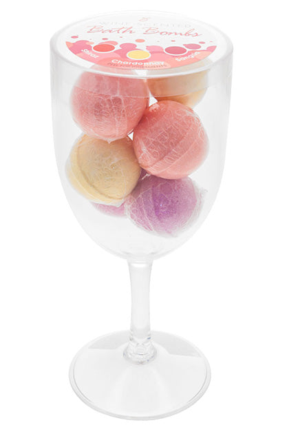 KHEPER GAMES - WINE GLASS W/ 6 WINE SCENTED BATH BOMBS
