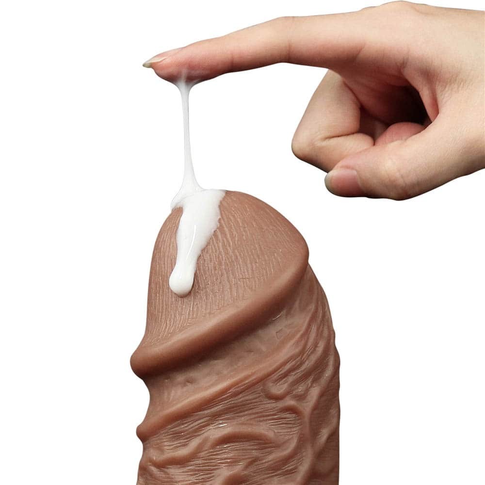 LOVETOY - 10.5'' REALISTIC CHUBBY VIBRATING DILDO BROWN
