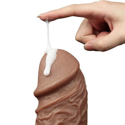 LOVETOY - 10.5'' REALISTIC CHUBBY VIBRATING DILDO BROWN