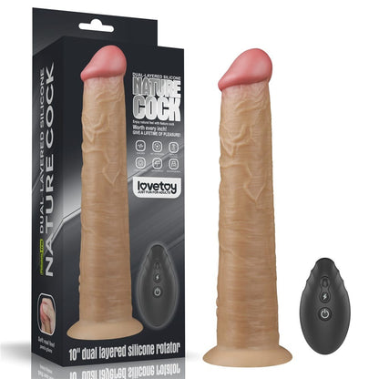 LOVETOY - 10'' DUAL LAYERED PLATINUM SILICONE ROTATOR