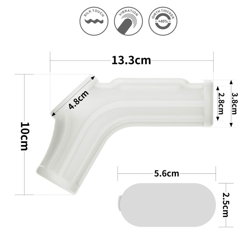 LOVETOY - VIBRATING SILK KNIGHTS RING WITH SCROTUM SLEEVE (WHITE) II