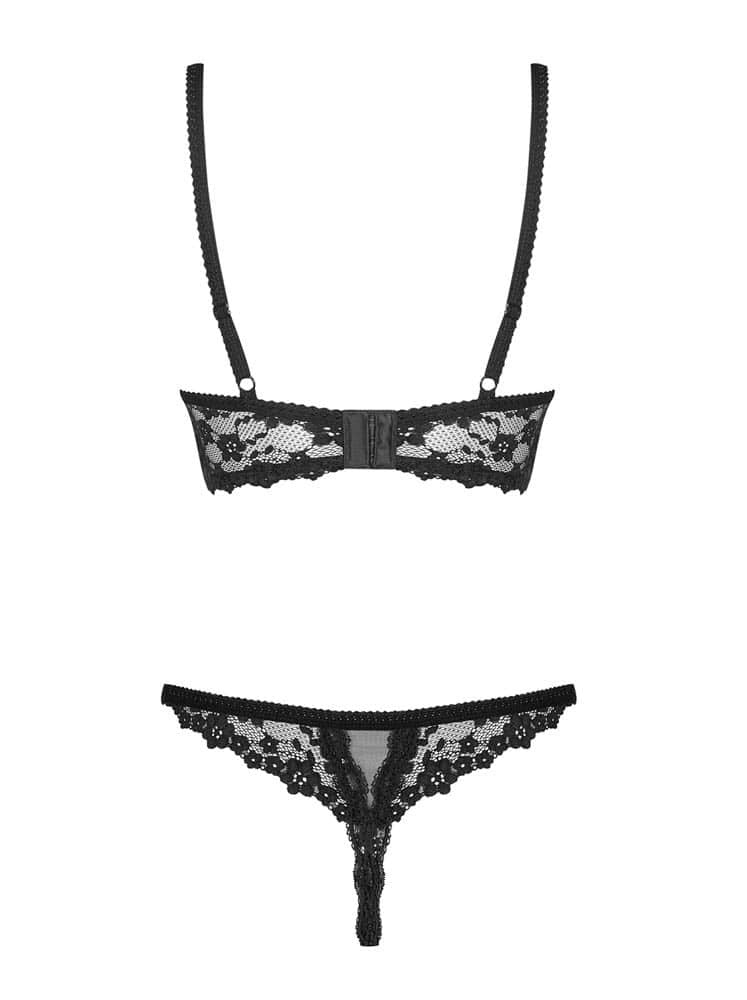 OBSESSIVE - LETICA 2 PCS CUPLESS SET BLACK L/XL