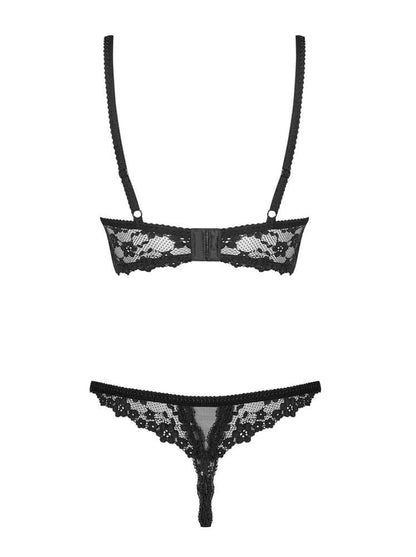 OBSESSIVE - LETICA 2 PCS CUPLESS SET BLACK L/XL