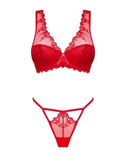 OBSESSIVE - LONESIA 2-PCS SET RED  S/M