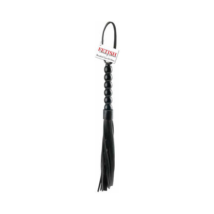 FETISH FANTASY SERIES BEADED CAT-O-NINE TAILS FLOGGER BLACK