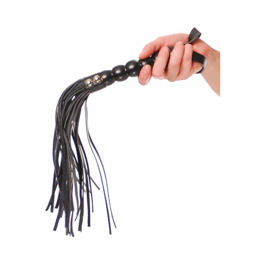 FETISH FANTASY SERIES BEADED CAT-O-NINE TAILS FLOGGER BLACK