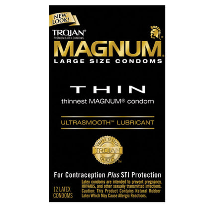 PARADISE MARKETING - TROJAN MAGNUM THIN LARGE SIZE CONDOMS WITH ULTRASMOOTH LUBRICANT 12-PACK