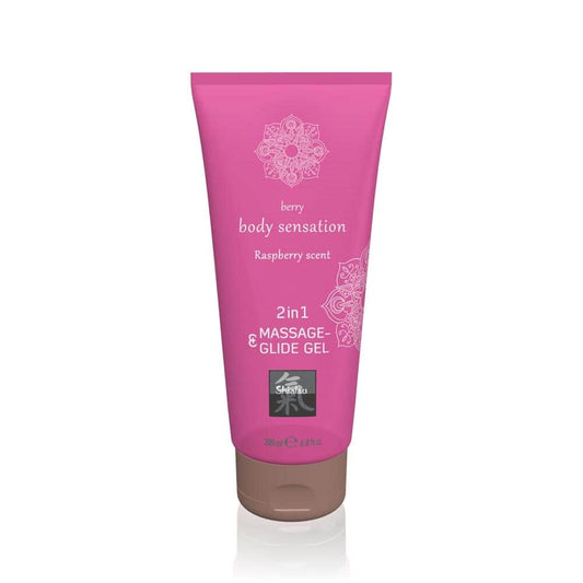 SHIATSU - MASSAGE- & GLIDE GEL 2 IN 1 - RASPBERRY SCENT 200ML