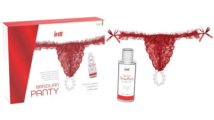INTT - RED BRAZILIAN PANTY + SLINDING GEL