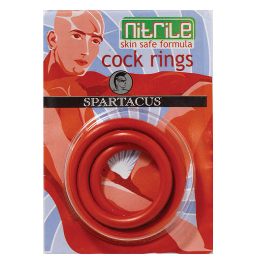 NITRILE COCK RING SET (RED/3)
