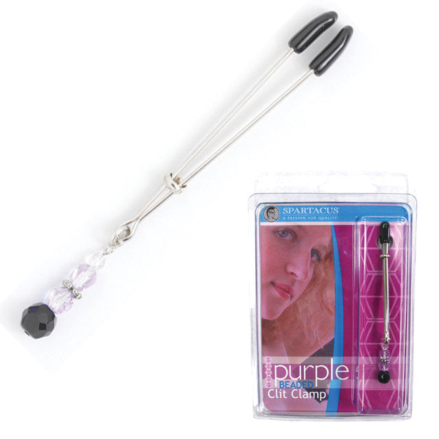 SPARTACUS - TWEEZER CLIT CLAMP WITH PURPLE BEAD