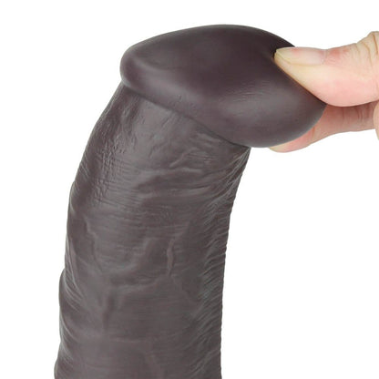 LOVETOY - 10'' DUAL LAYERED SILICONE ROTATOR BROWN