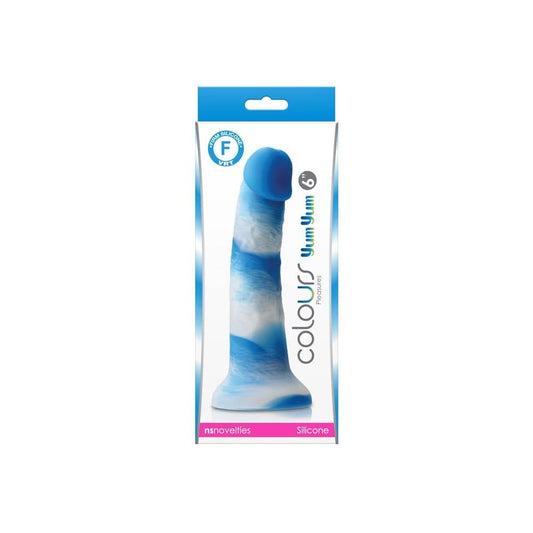 NS TOYS - COLOURS - PLEASURES - YUM YUM  6" DILDO - BLUE_B0O25_3