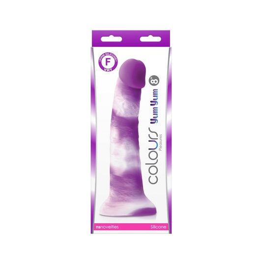 NS TOYS - COLOURS - PLEASURES - YUM YUM  8" DILDO - PURPLE