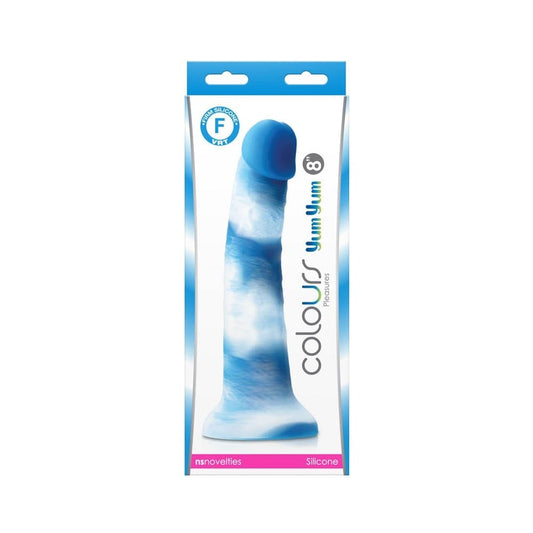 NS TOYS - COLOURS - PLEASURES - YUM YUM  8" DILDO - BLUE_B15O25_3