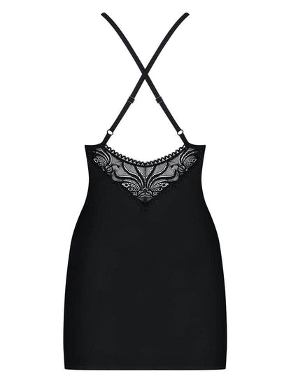 OBSESSIVE - 828-CHE-1 CHEMISE & THONG  S/M