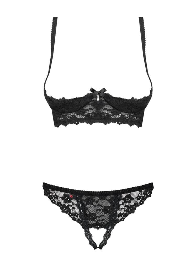 OBSESSIVE - LETICA 2 PCS CUPLESS SET BLACK L/XL