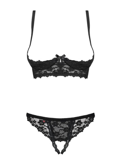 OBSESSIVE - LETICA 2 PCS CUPLESS SET BLACK L/XL