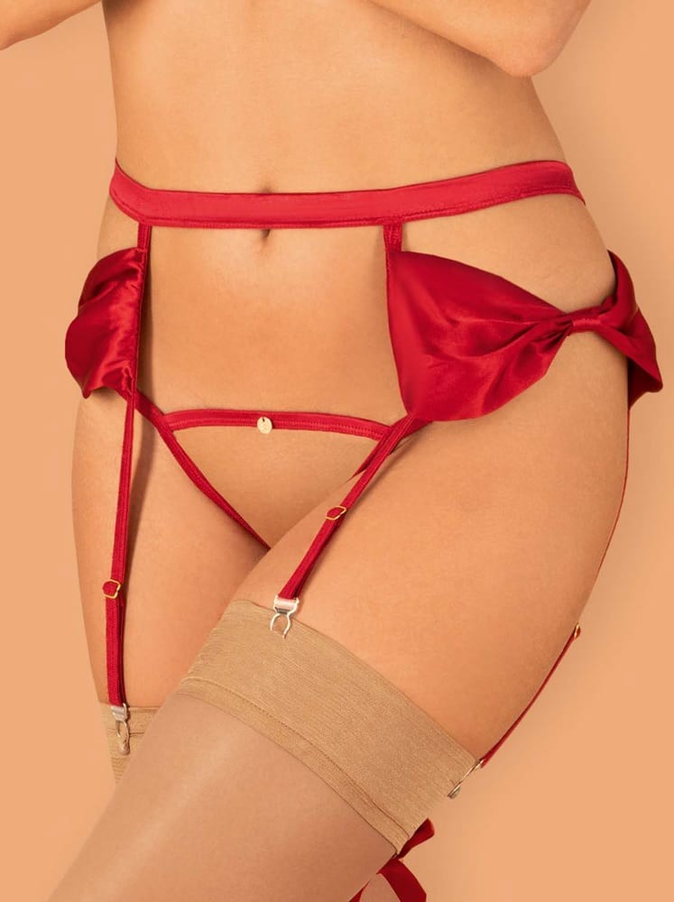 OBSESSIVE - RUBINESA GARTER BELT & CROTCHLES THONG L/XL_B0O25_7