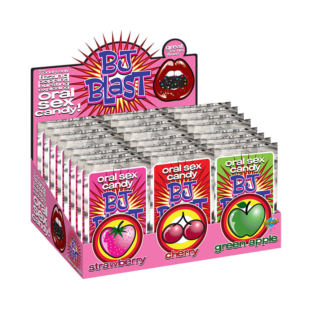 PIPEDREAM - BJ BLAST ORAL SEX CANDY ASSORTED 36-PIECE DISPLAY (12 OF EACH FLAVOR)