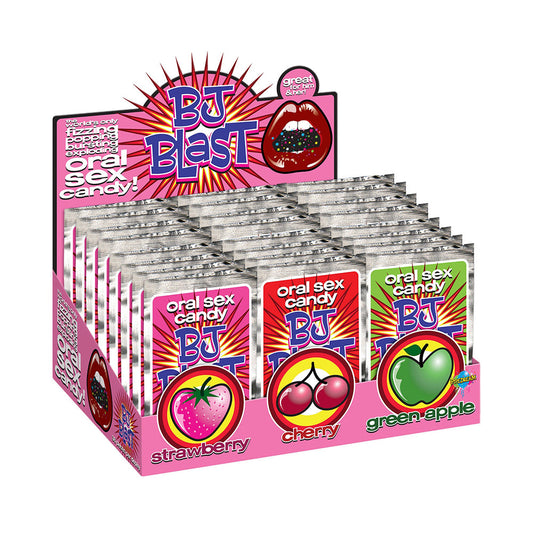 PIPEDREAM - BJ BLAST ORAL SEX CANDY ASSORTED 36-PIECE DISPLAY (12 OF EACH FLAVOR)