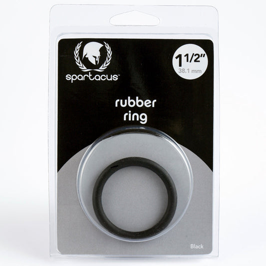 SPARTACUS RUBBER COCK RING 1.5IN. (BLACK)